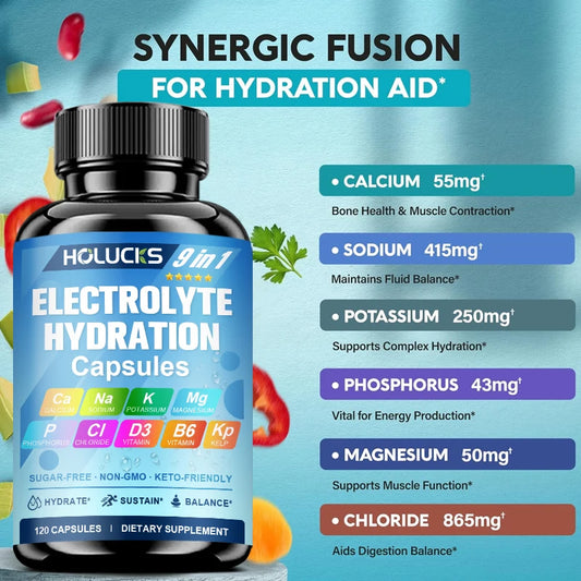 Electrolyte Hydration Capsules for Workout Recovery and Balance