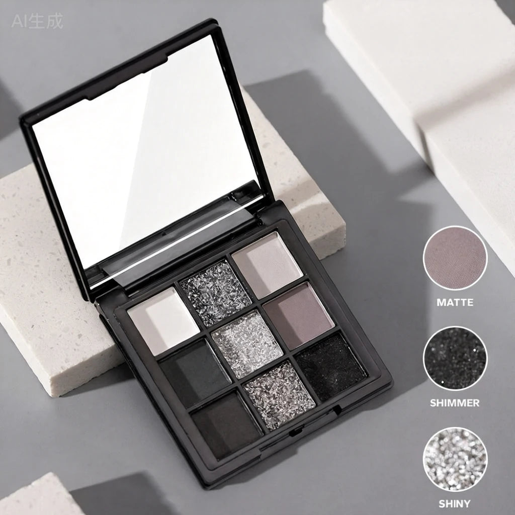 9-Color Smoky Eyeshadow Palette for Punk Makeup