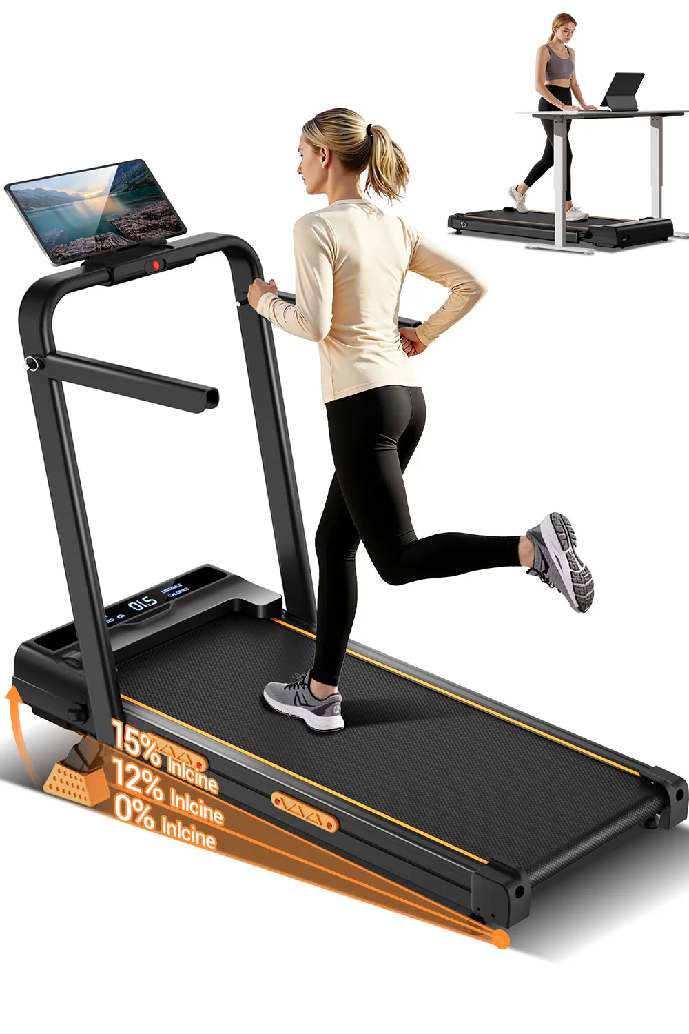 Foldable Incline Treadmill for Home