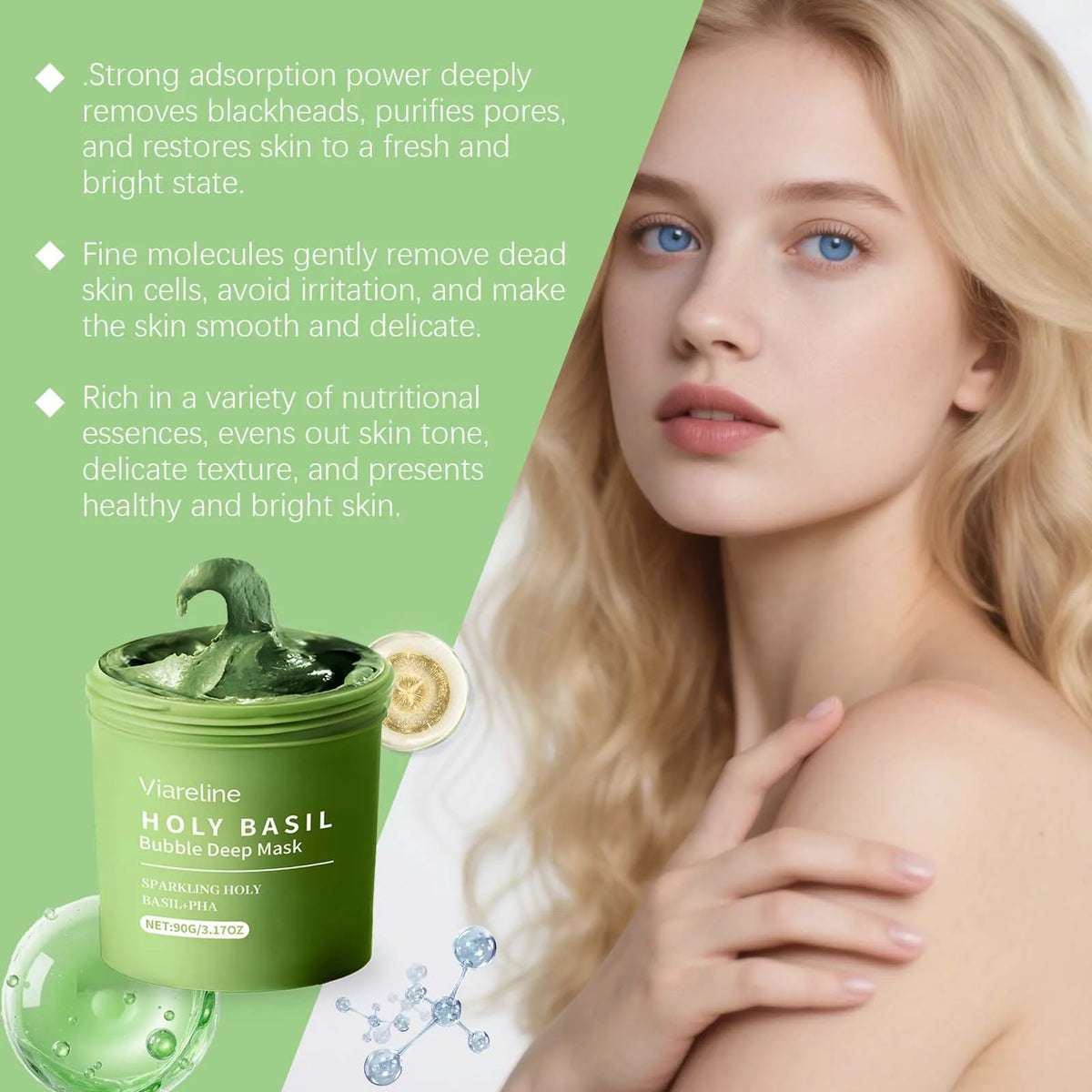 90G Facial Clay Mask for Pore Cleansing and Oil Control