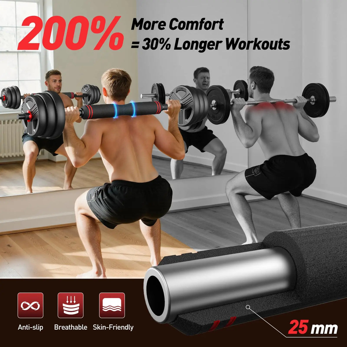 5-in-1 Adjustable Dumbbell Set Convertible Weights