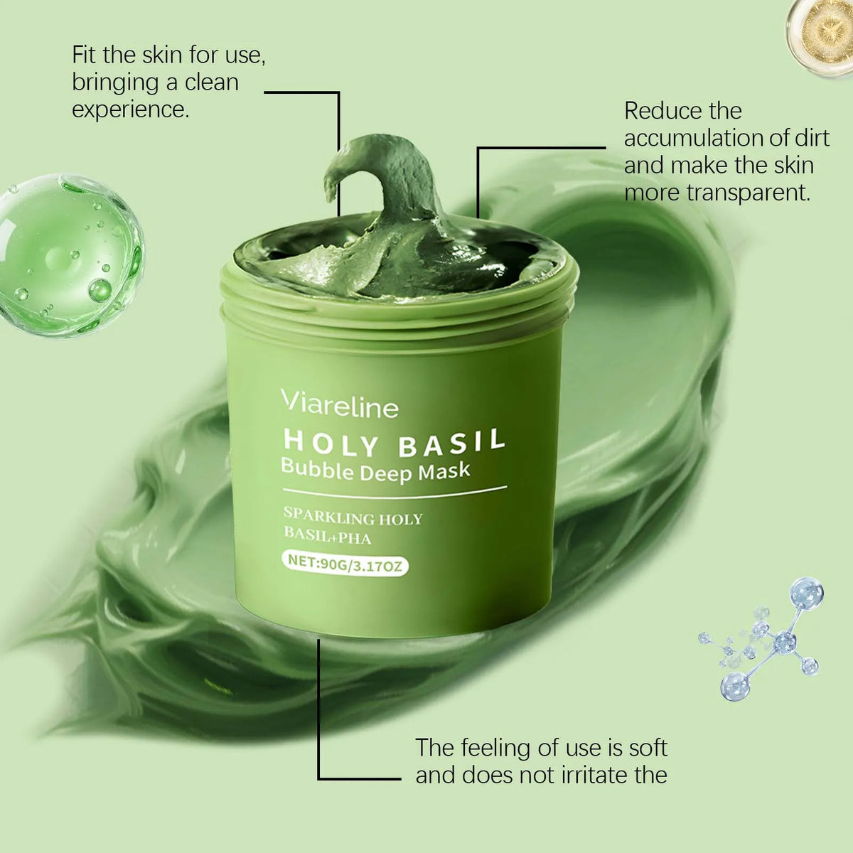90G Facial Clay Mask for Pore Cleansing and Oil Control