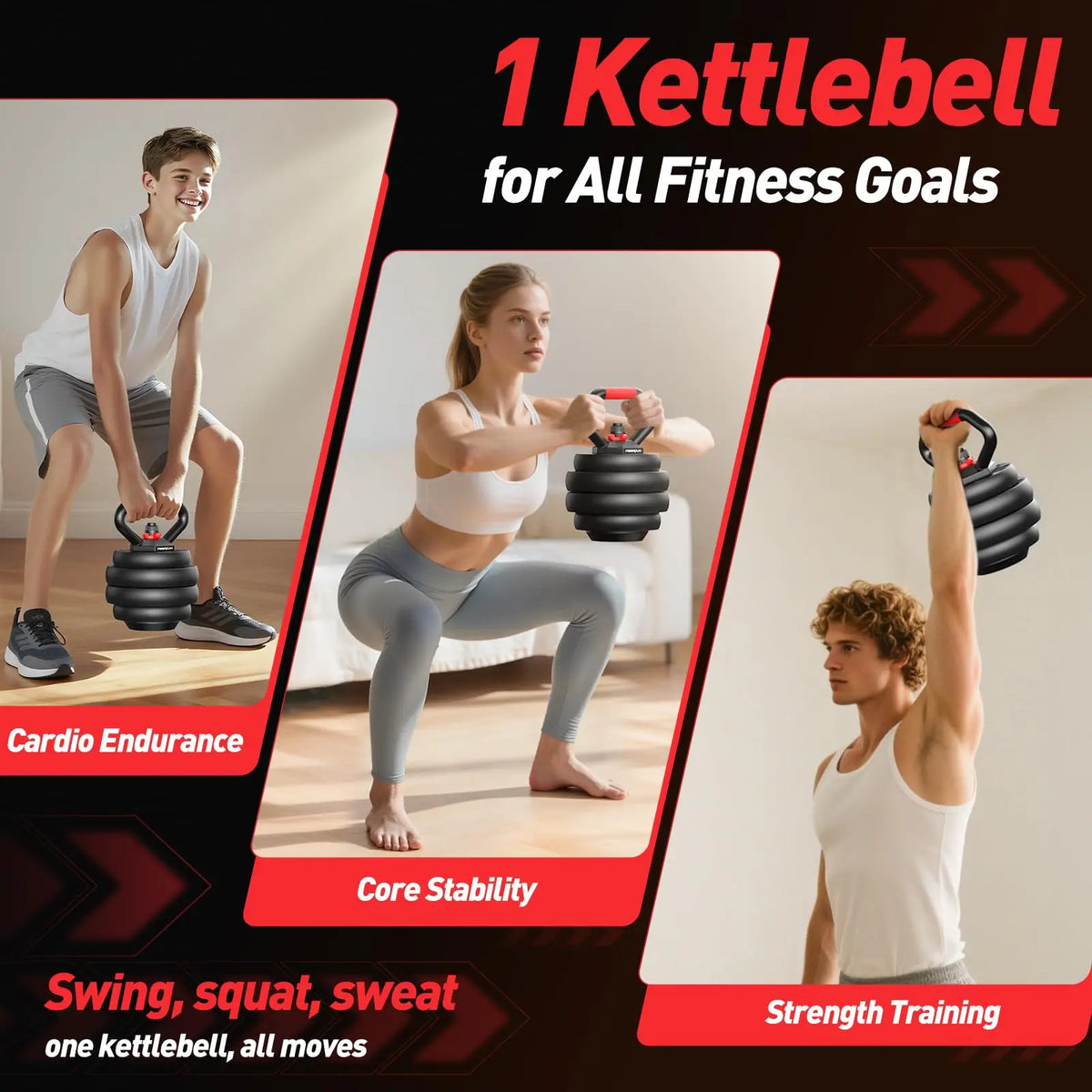 5-in-1 Adjustable Dumbbell Set Convertible Weights