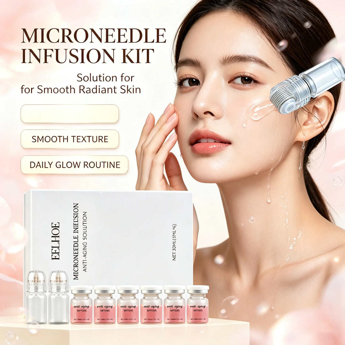 Korean Microneedle Facial Serum Moisturizing Renewal Skincare Set