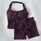 Women’s 2-Piece Backless Halter Gym Set High Waist