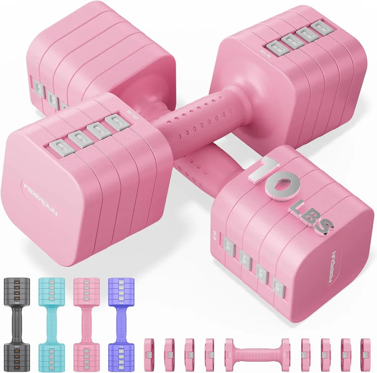 5-in-1 Adjustable Dumbbells Set of Two