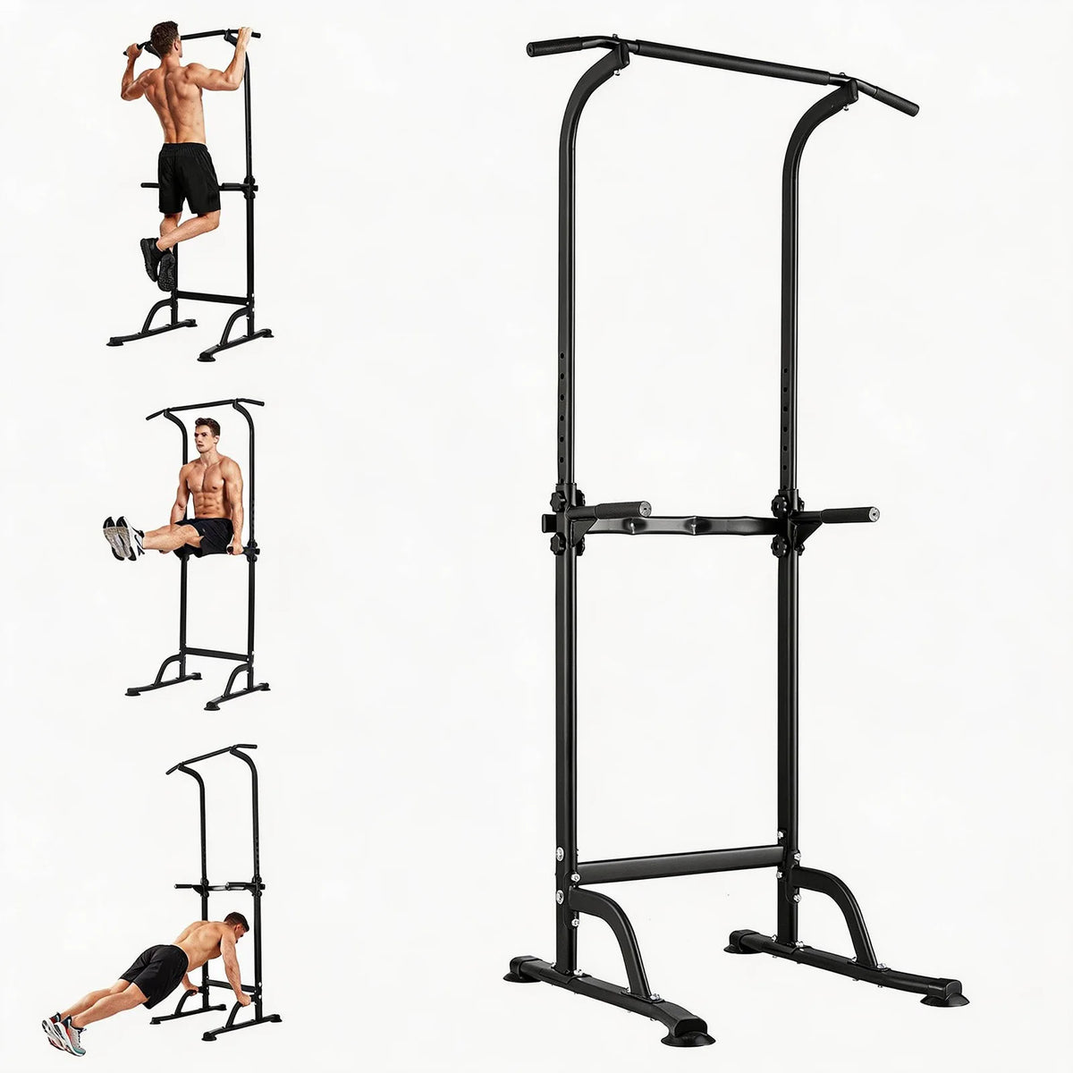 Multi-Function Power Tower with Adjustable Pull Up Bar