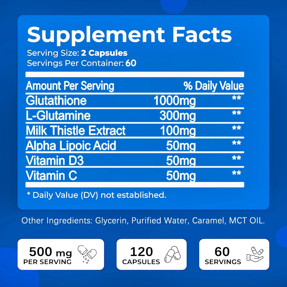 1000mg Glutathione Supplement for Antioxidant and Wellness Support