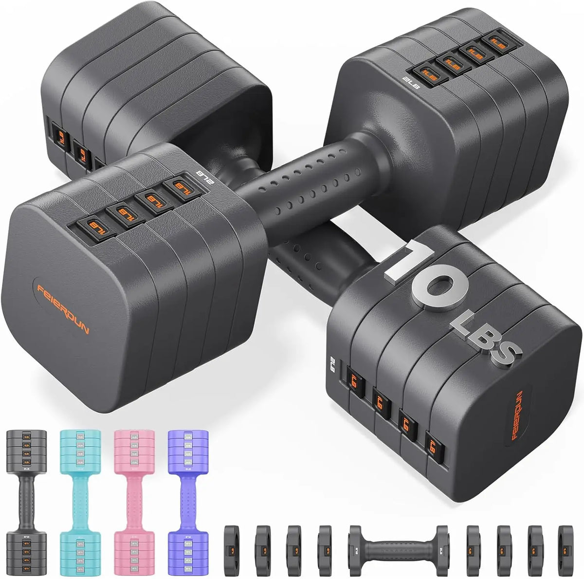 5-in-1 Adjustable Dumbbells Set of Two
