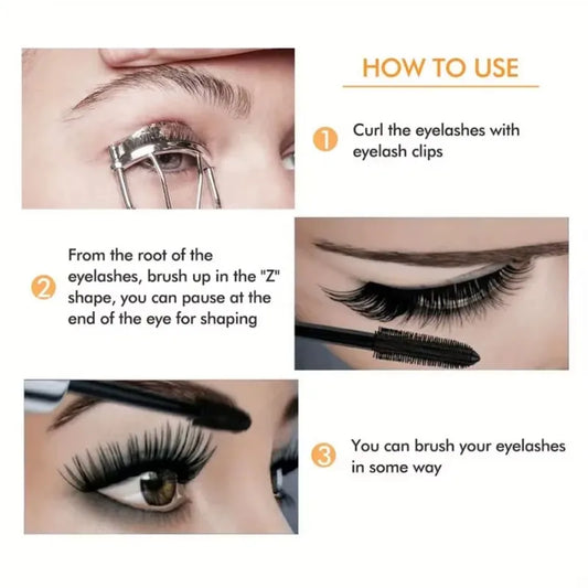 Waterproof 4D Mascara for Thick Long Curled Lashes