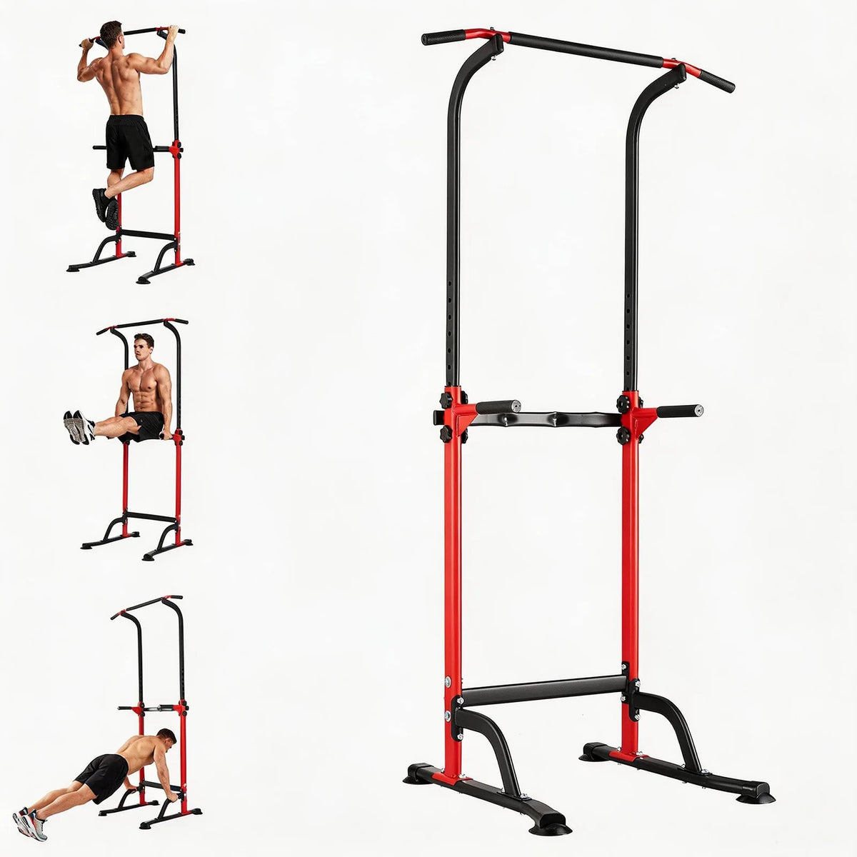 Multi-Function Power Tower with Adjustable Pull Up Bar