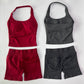 Women’s 2-Piece Backless Halter Gym Set High Waist