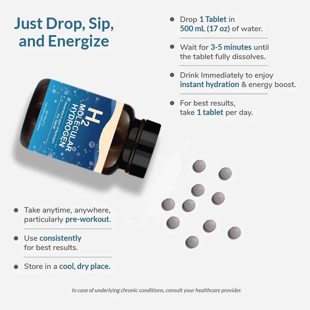 Molecular Hydrogen Tablets with Magnesium for Brain Health