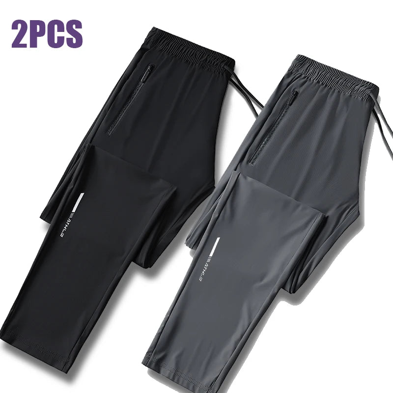Men’s Ice Silk Quick Dry Casual Running Pants