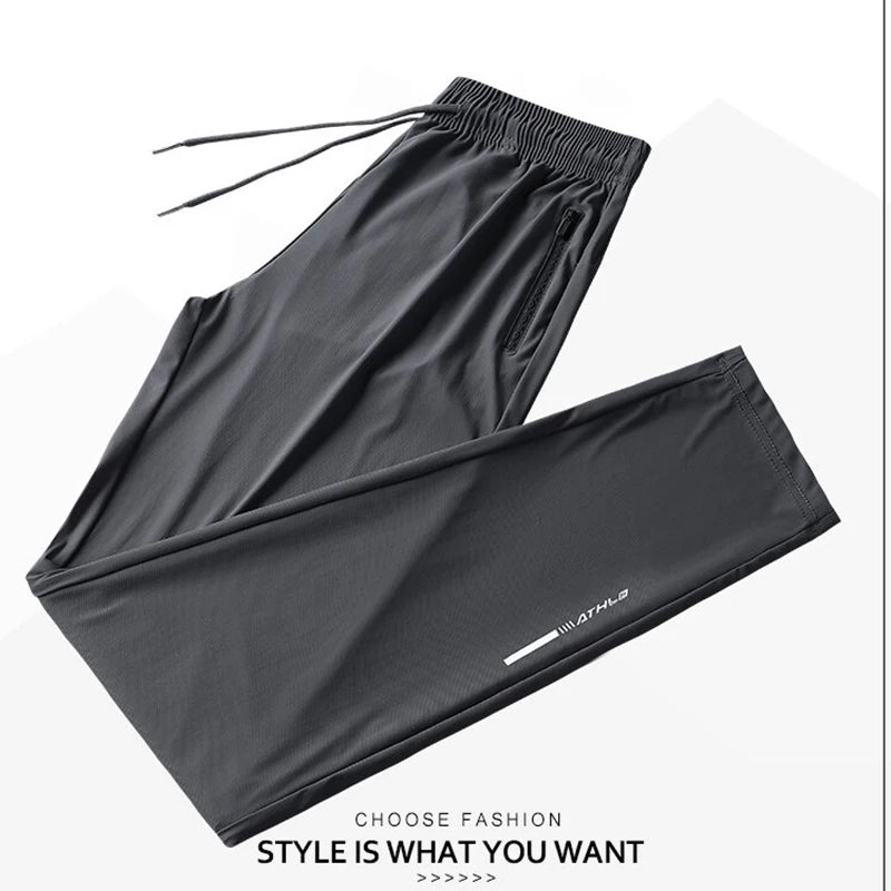 Men’s Ice Silk Quick Dry Casual Running Pants
