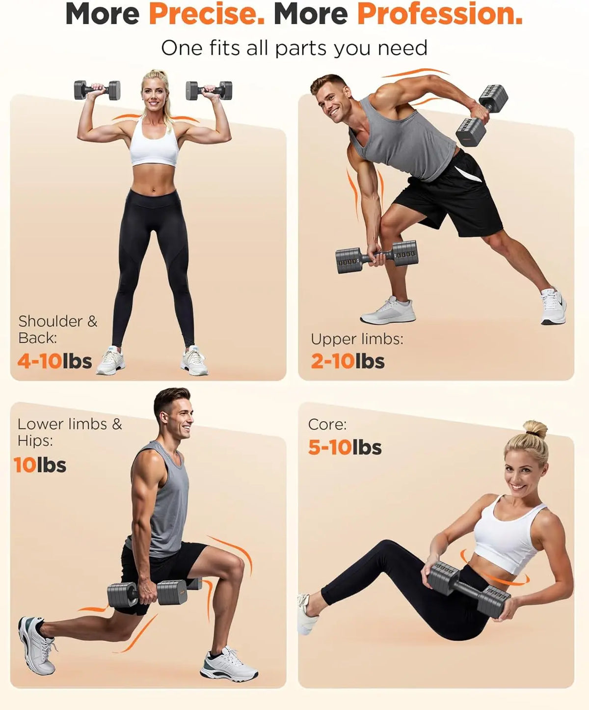 5-in-1 Adjustable Dumbbells Set of Two