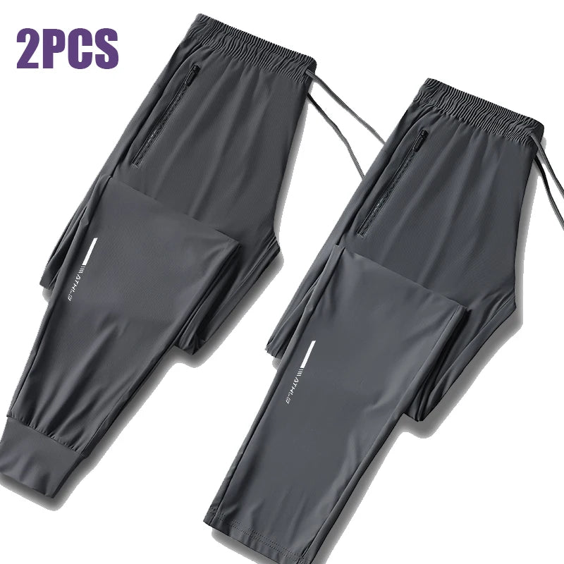 Men’s Ice Silk Quick Dry Casual Running Pants