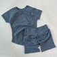 Women’s 2-Piece Longline Crop Top Workout Shorts Set