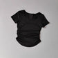 Women’s Breathable Mesh Pleated Waist Yoga Sports Top
