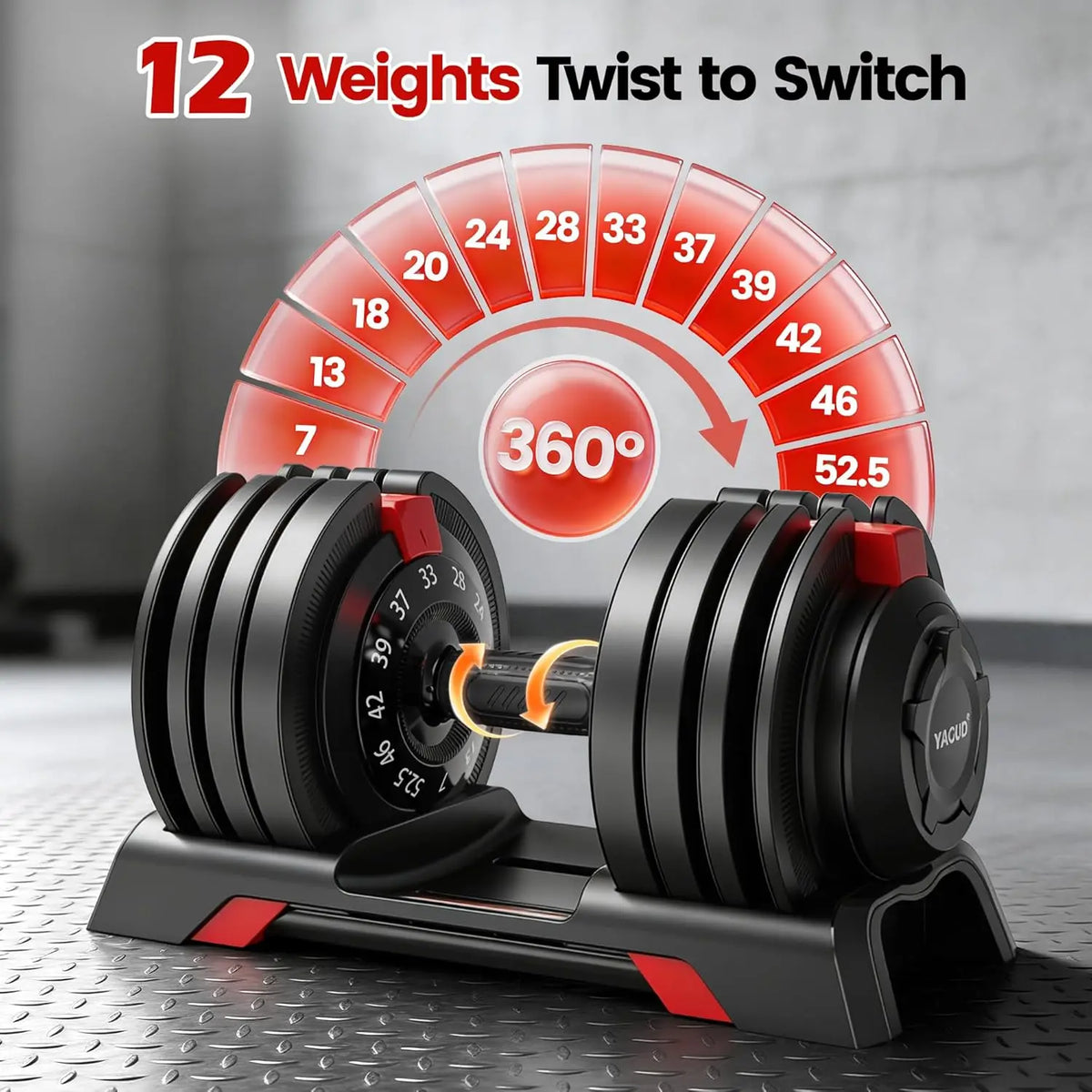 Adjustable Dumbbell Set with Safety Lock and Handle