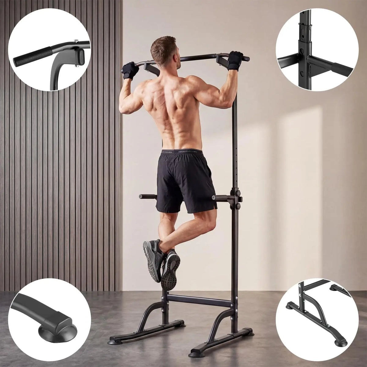 Multi-Function Power Tower with Adjustable Pull Up Bar