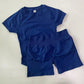 Women’s 2-Piece Longline Crop Top Workout Shorts Set