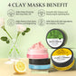 4-Piece Clay Facial Mask Set for Deep Cleansing