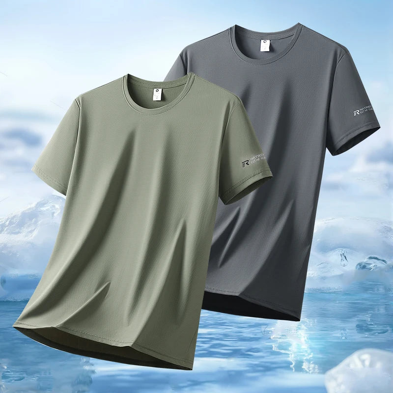 Men’s Ice Silk Breathable Quick Dry Sports T-Shirt