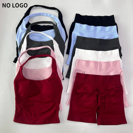 Women’s 2-Piece Backless Halter Gym Set High Waist