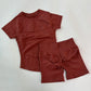 Women’s 2-Piece Longline Crop Top Workout Shorts Set