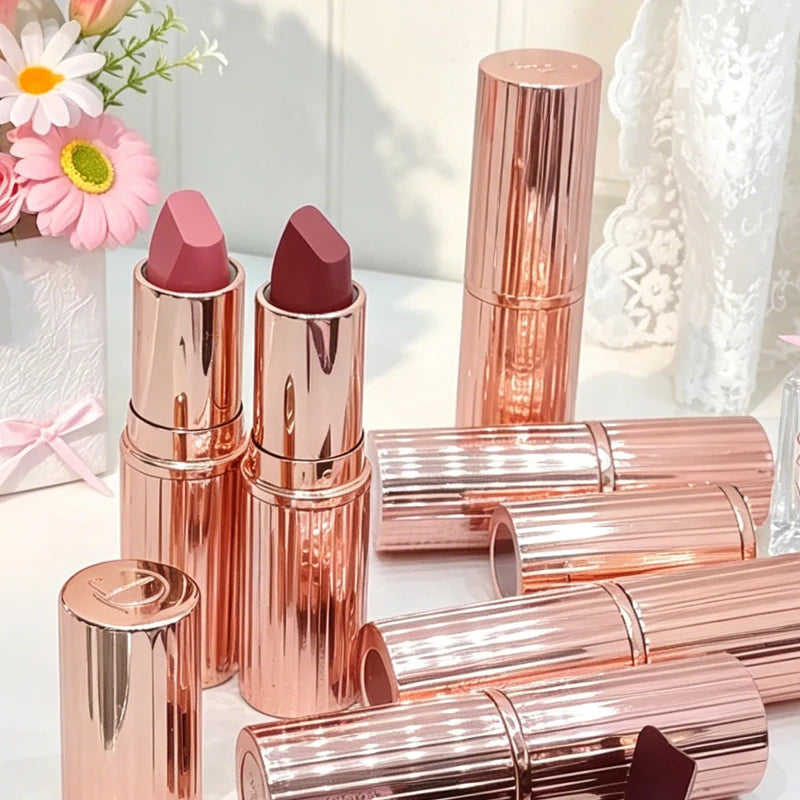 Luxury Diamond Metal Glitter Rotary Lipstick Waterproof Makeup