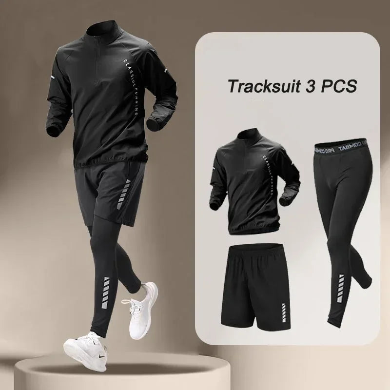 Men’s Quick Dry Half Zip Running Jacket Set