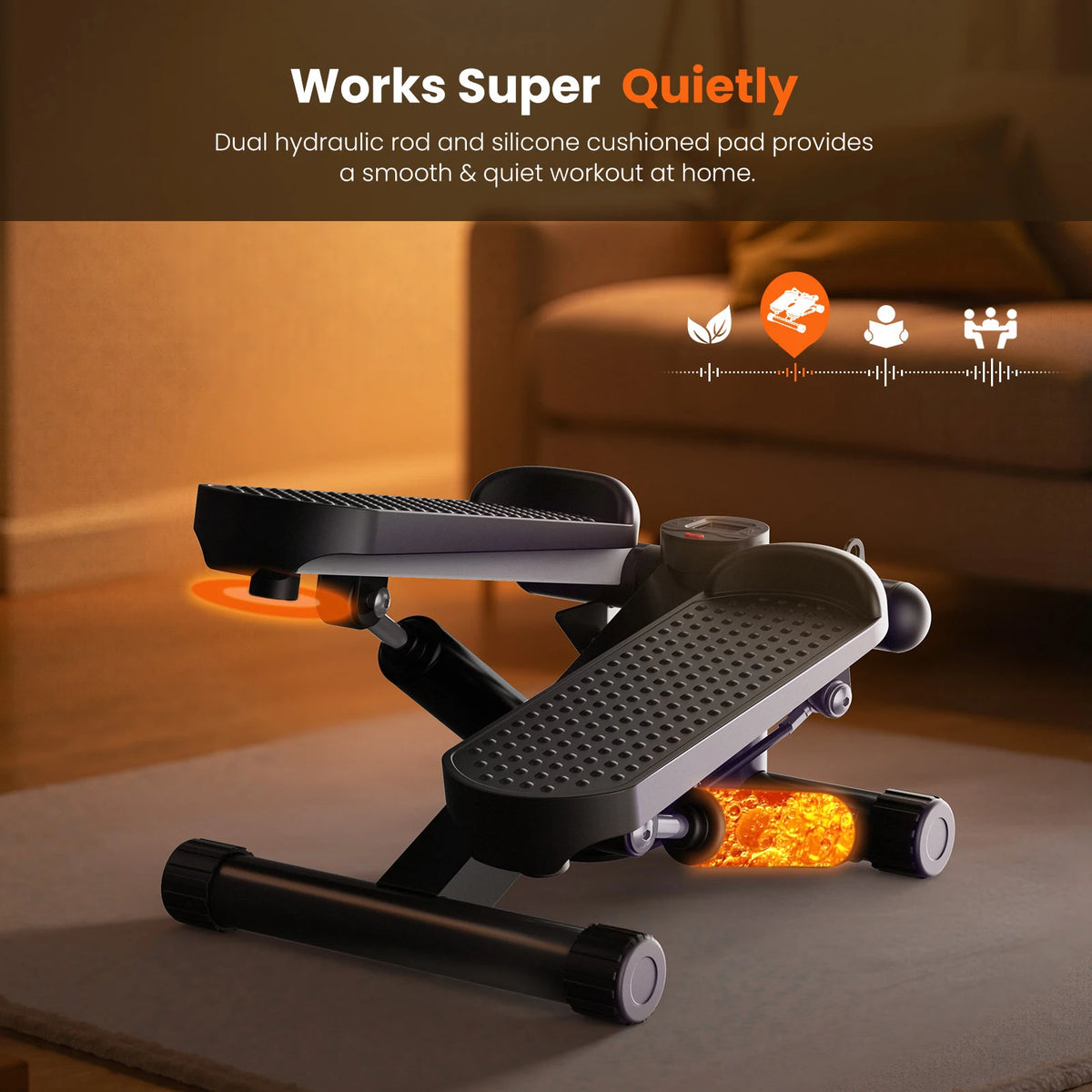 Mini Stepper with Resistance Bands and LCD