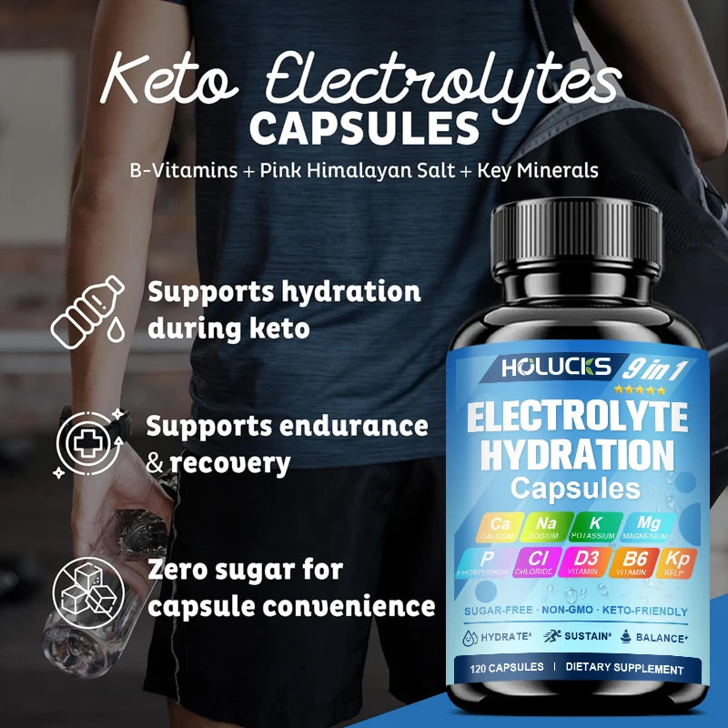 Electrolyte Hydration Capsules for Workout Recovery and Balance