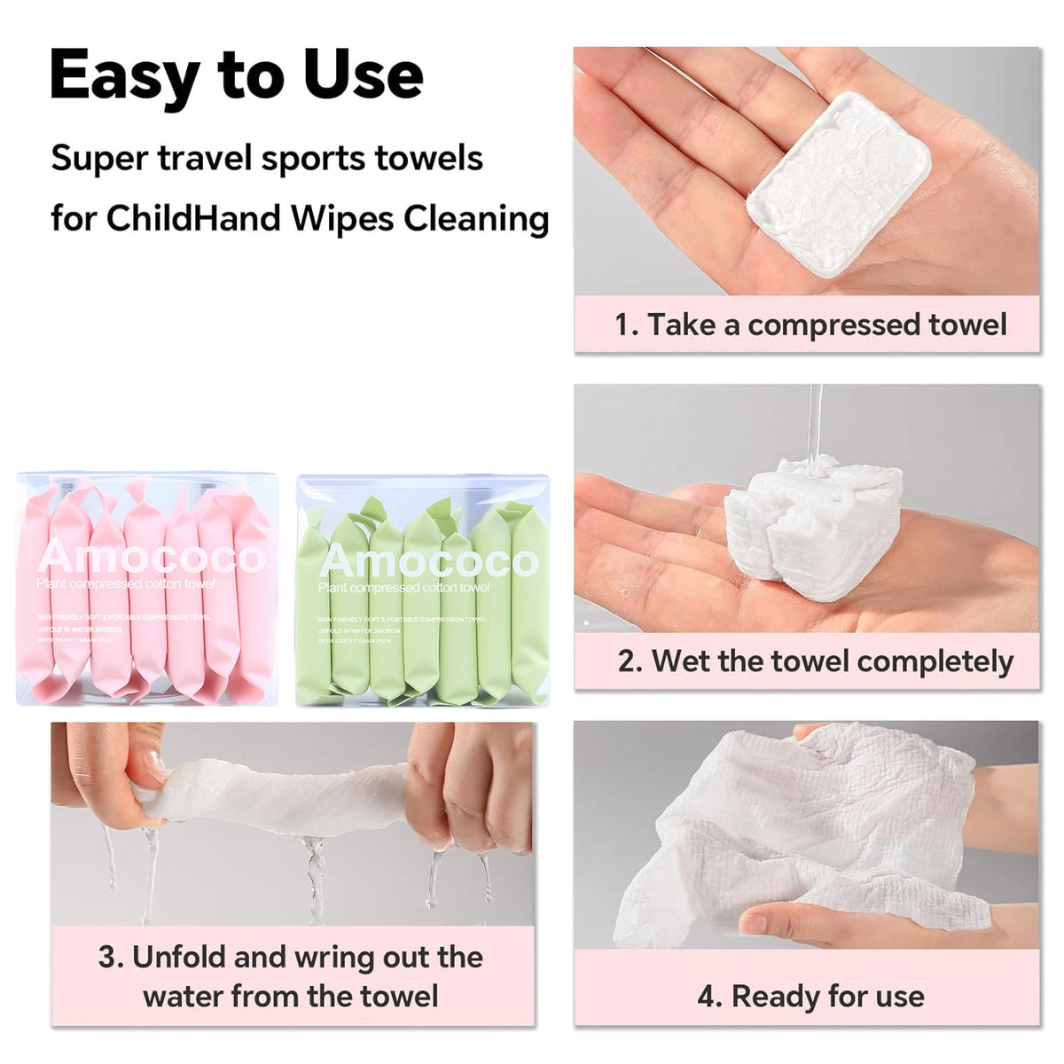 Amococo Facial Cleanser and Compressed Towel Skincare Set