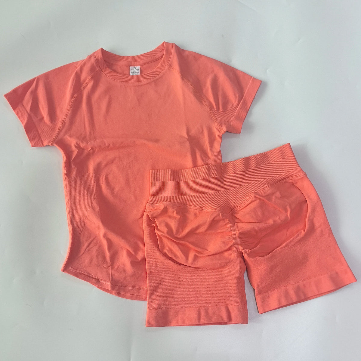 Women’s 2-Piece Longline Crop Top Workout Shorts Set