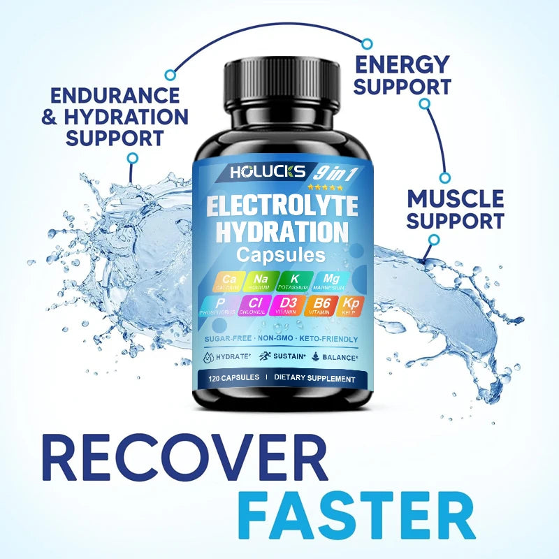 Electrolyte Hydration Capsules for Workout Recovery and Balance