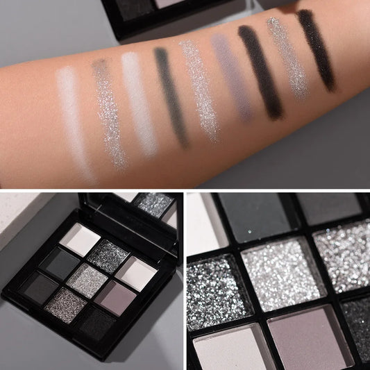 9-Color Smoky Eyeshadow Palette for Punk Makeup