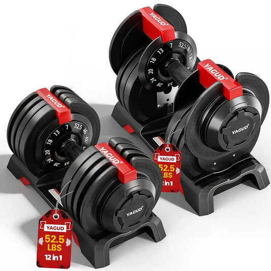 Adjustable Dumbbell Set with Safety Lock and Handle