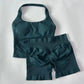 Women’s 2-Piece Backless Halter Gym Set High Waist
