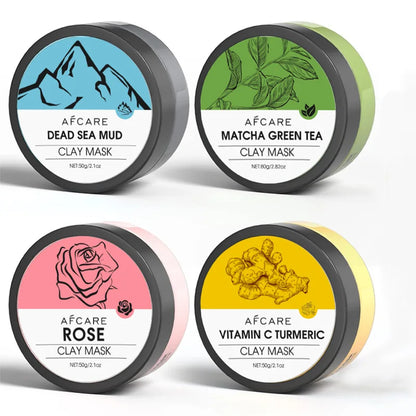 4-Piece Clay Facial Mask Set for Deep Cleansing