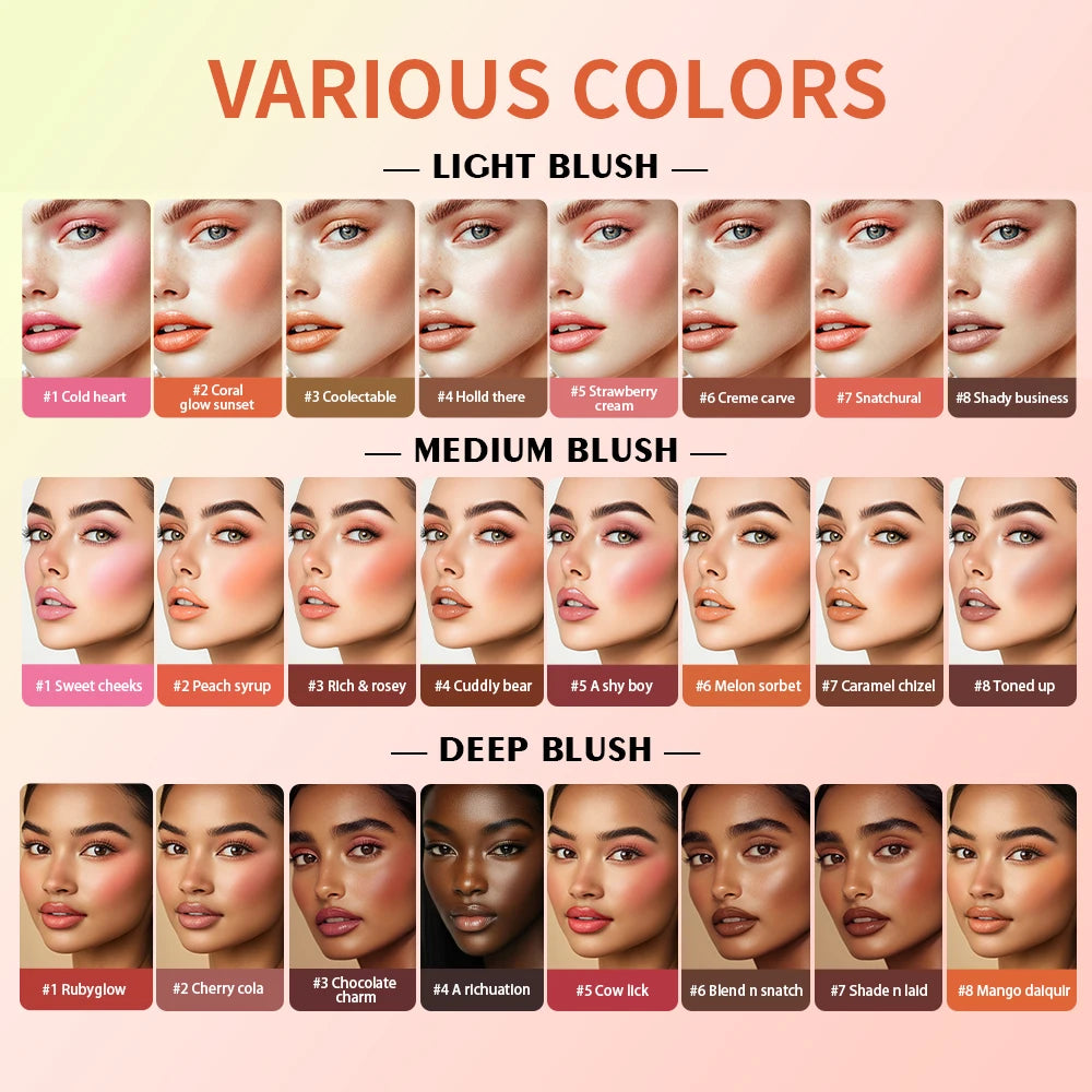8-Color Cream Blush Highlighter Concealer Palette