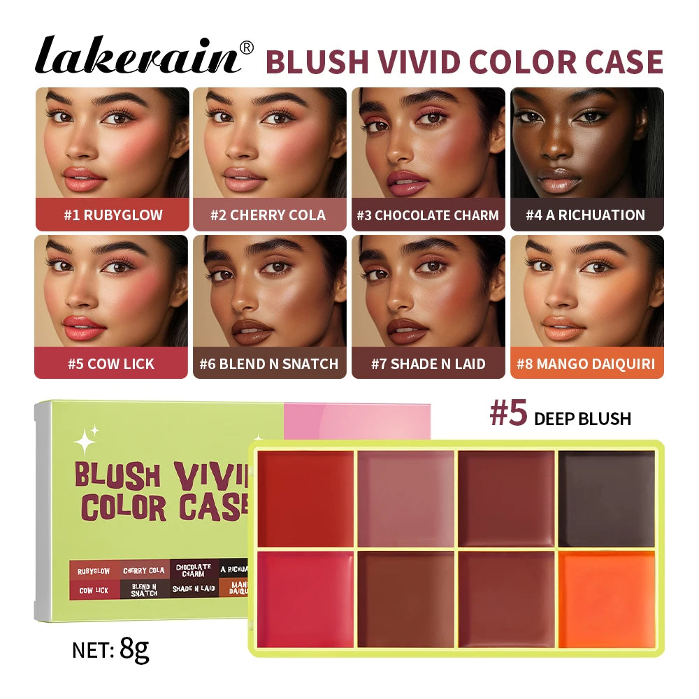 8-Color Cream Blush Highlighter Concealer Palette