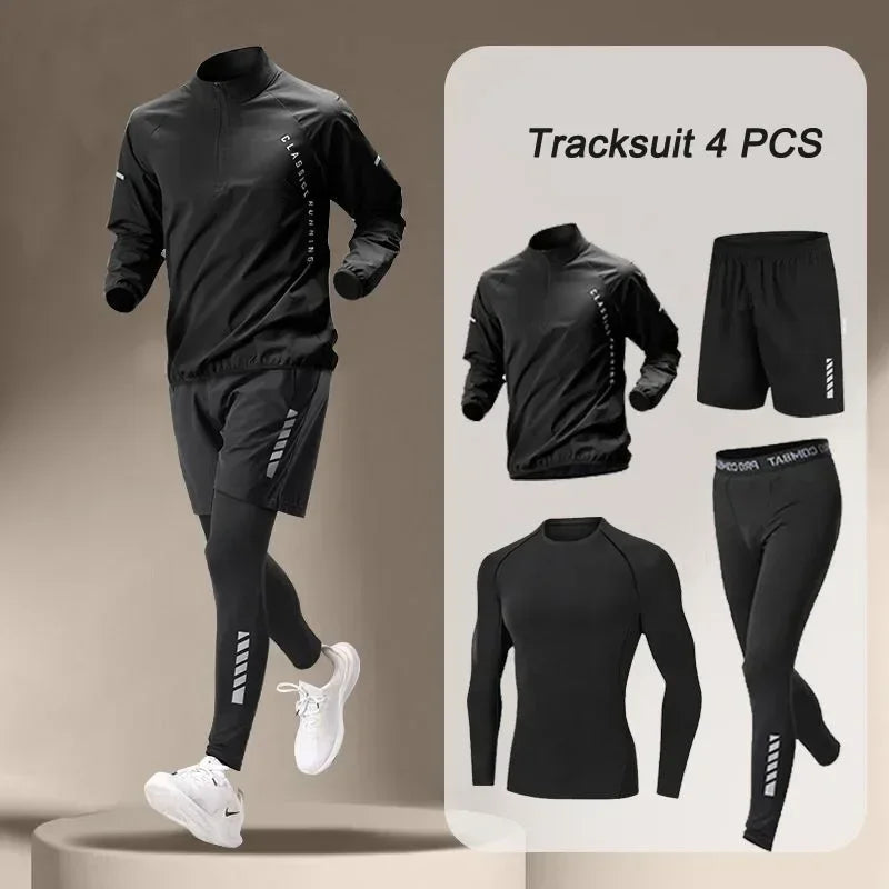 Men’s Quick Dry Half Zip Running Jacket Set
