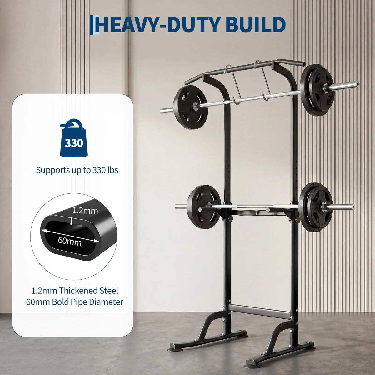 Multi-Function Power Tower with Adjustable Pull Up Bar