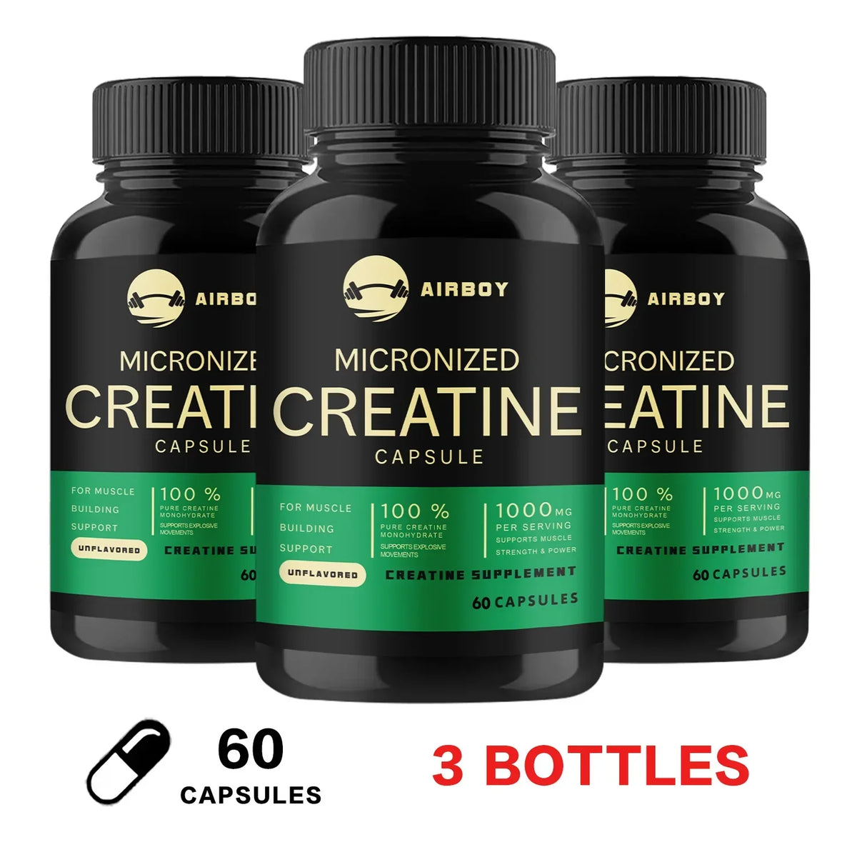 Creatine Monohydrate Capsules for Strength and Muscle Performance