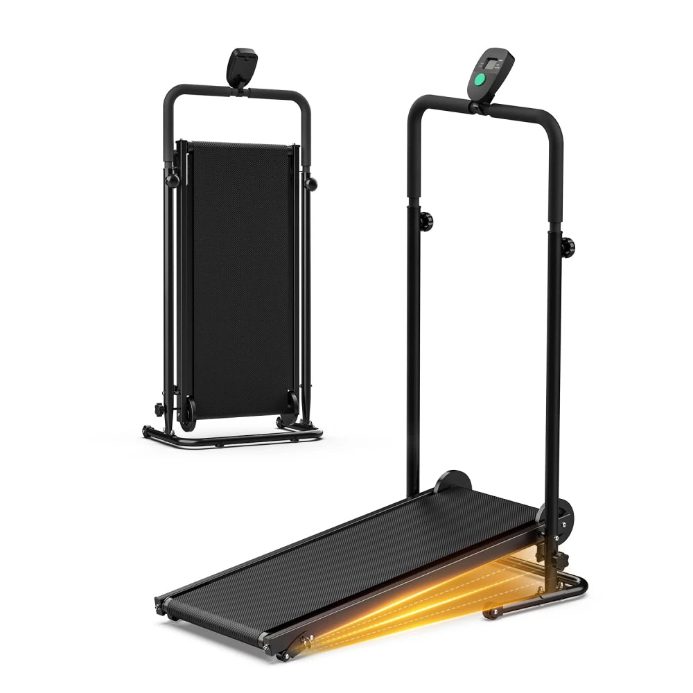 Foldable Non-Motorized Treadmill with Fixed Incline