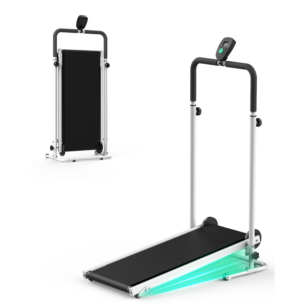 Foldable Non-Motorized Treadmill with Fixed Incline